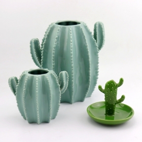 kis kerámia kaktusz asztali váza