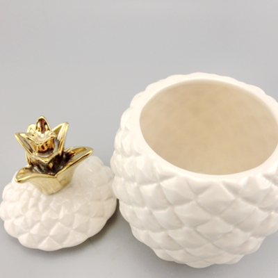 white pineapple ceramic box