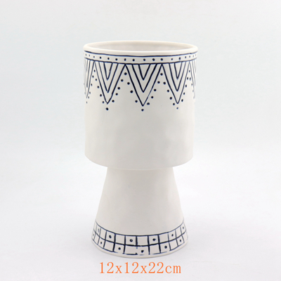 indigo ceramic vase