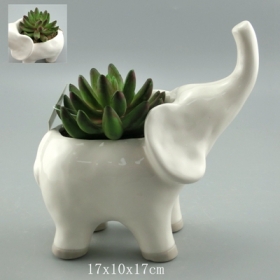 elefánt növényi váza fehér fazekas állati pot