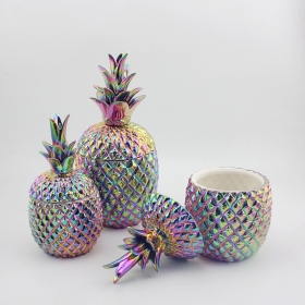 szivárványos bevonatú kerámia ananász doboz