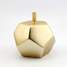 matt arany kerámia díszítő alma figurával faceted